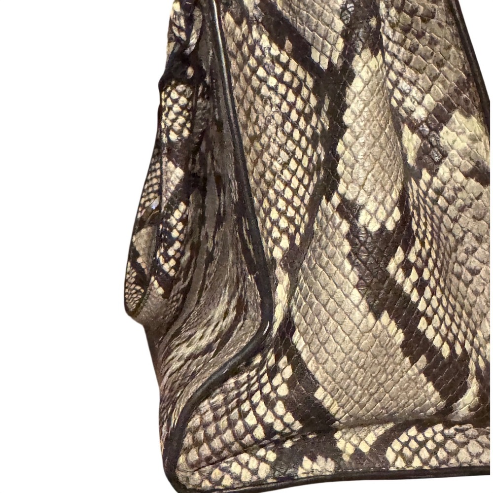 Michael Kors Snakeskin Tote Bag Silver Tone Hardware MK  Logo - Picture 8 of 9